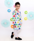 Multicoloured Elephant Print Kurta