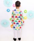 Multicoloured Elephant Print Kurta