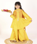 Mustard Sharara And Peplum Set