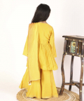 Mustard Sharara And Peplum Set