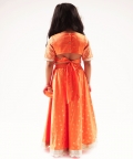 Mehfil Orange Ghagra Choli Dupatta set for Girls