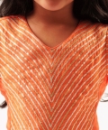 Mehfil Orange Ghagra Choli Dupatta set for Girls