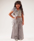 Mehfil Grey Co-ordinate set for Girls