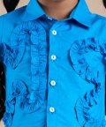 Snakes And Ladders Girls Blue Shirt And Snake Print Pant Set