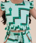 Snakes And Ladders Girls Table Print Top And Shorts Sets