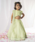Green Chikankari Ghaghra Set