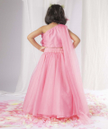 Pink 3D Flower Ghaghra Set