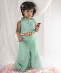 Green Bandhej Plazo Set