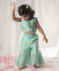 Green Bandhej Plazo Set