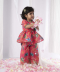 Floral Peacock Printed Peplum Set