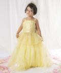 Yellow White Floral Printed Peplum Pant Set