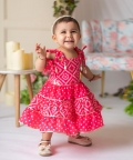 Pink Bandhej Frock