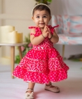 Pink Bandhej Frock