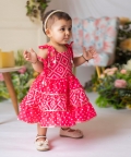 Pink Bandhej Frock