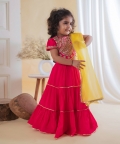 Pink Heavy Gota Embroidered  Ghaghra Set