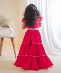 Pink Heavy Gota Embroidered  Ghaghra Set
