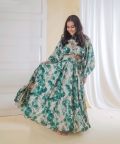 Bold Leaf Embroidered Top With Ghaghra