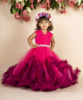 Hot Pink Wine Trail Gown