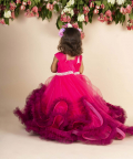 Hot Pink Wine Trail Gown