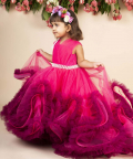 Hot Pink Wine Trail Gown