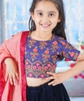 Blouse With Lehenga And Sequin Moti Work Dupatta