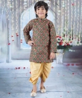 Bageecha Floral Thread Work Angrakha Sherwani With Dhoti