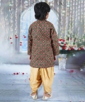 Bageecha Floral Thread Work Angrakha Sherwani With Dhoti