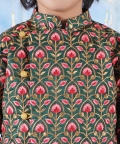 Bageecha Floral Thread Work Angrakha Sherwani With Dhoti