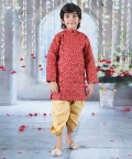 Bageecha Floral Thread Work Angrakha Sherwani With Dhoti