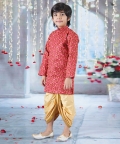 Bageecha Floral Thread Work Angrakha Sherwani With Dhoti