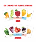 Fruits And Vegetables Fun Learning Pack Of 2- 64 Flash Cards