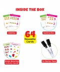 Maths Write & Wipe Flash Cards Set- 2,64 Cards & Marker Pen