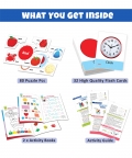 Puzzle Combo With Book And Flash Cards 80 Pcs And 32 Cards