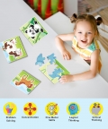Jungle And Farm Animals - 15 Puzzle Pcs Each, Set Of 2