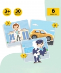 People At Work And Transport - 15 Puzzle Pcs Each, Set Of 2