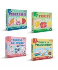 Fruits, Vegetables, Transport - 15 Puzzle Pcs Each, Set Of 4