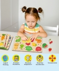 Puzzle Tray (Set Of 4), Abc - Knob And Peg Puzzle- 56 Pegs