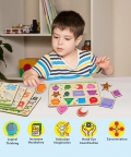 Puzzle Tray Set Of 5 - Knob And Peg Puzzle- 68 Pegs