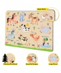 Farm Animals Puzzle Tray - Knob And Peg Puzzle- 10 Pegs