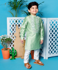 Mint Green Cotton Silk Kurta Set