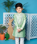 Mint Green Cotton Silk Kurta Set