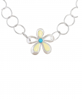 Yellow Enamel Flower Necklace