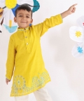 Kurta With Embroidered Carnival Scene And Pyjama
