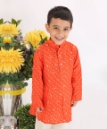 Bandhani Print Kurta With Sequence Embroidery & Pyjama