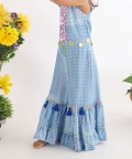 Printed Layered Jumpsuit With Sequence Embroidered Yolk