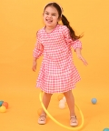 Pink & White Check Dress