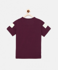 Boys Purple Sailboat Printed Round Neck Cotton T-Shirt