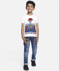 Ladore White Half Sleeves Casual Round Neck Cotton T-shirt