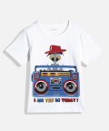 Ladore White Half Sleeves Casual Round Neck Cotton T-shirt