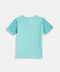 Ladore Sea Green Animal Tie Cotton Half Sleeves Tshirt